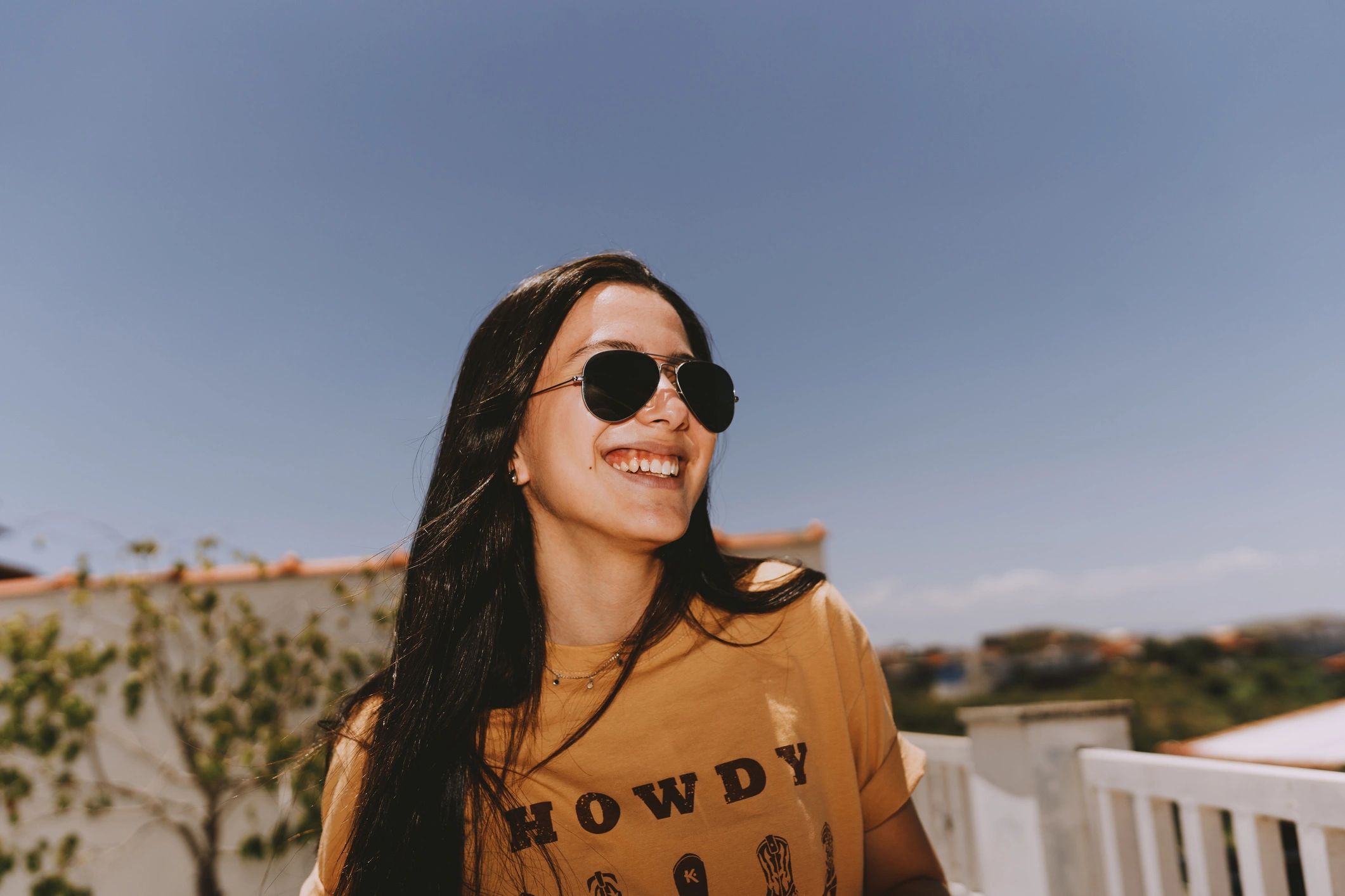 Woman wearing sunglasses outdoors